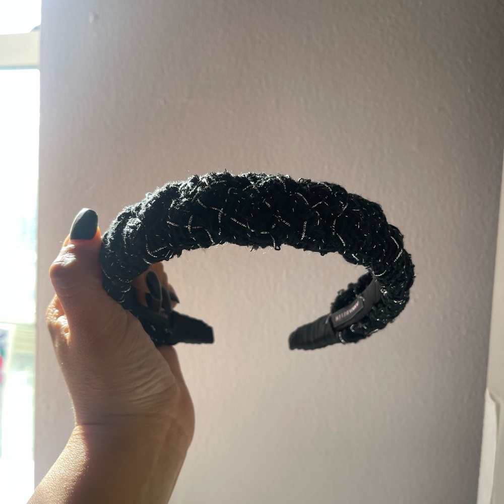 Black with silver braided headband